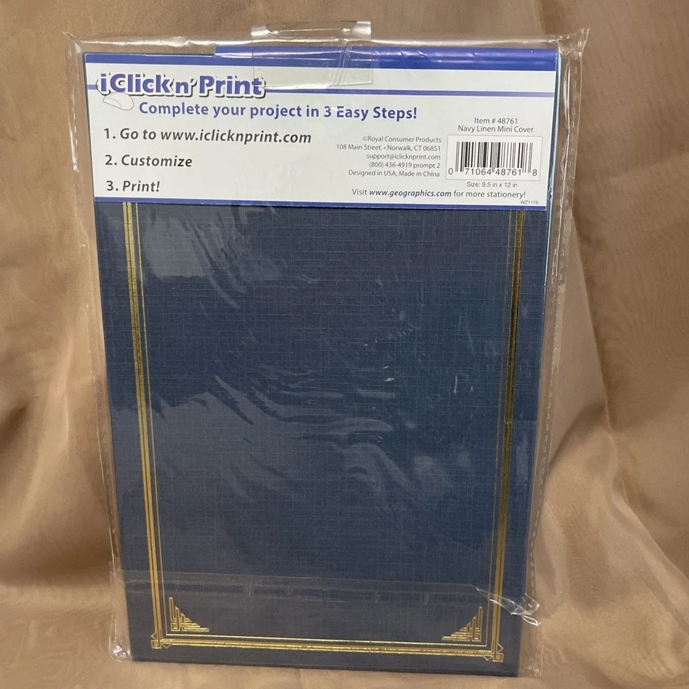 Geographics® Linen Mini Certificate Award Covers Navy 14 NEW 48761